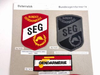 Österreich, Sammlung Abzeichen zum Thema Gendarmerie, alles auf Karton aufgetackert