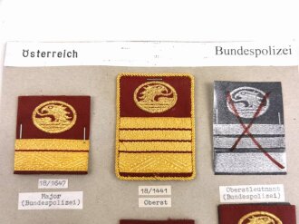 Österreich, Sammlung Abzeichen zum Thema Bundespolizei, alles auf Karton aufgetackert