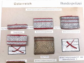 Österreich, Sammlung Abzeichen zum Thema Bundespolizei, alles auf Karton aufgetackert