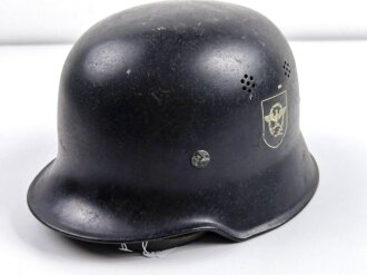 Stahlhelm Feuerwehr III.Reich. Originallack, ungereinigt, entnazifiziert