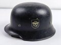 Stahlhelm Feuerwehr III.Reich. Originallack, ungereinigt, entnazifiziert