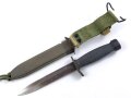 U.S. Mark II fighting knife, most likely NATO, unmarked knife, scabbard M8 A1. Used