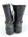 U.S. black leather jump boots, well used, uncleaned, size 8