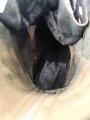 U.S. black leather jump boots, well used, uncleaned, size 8