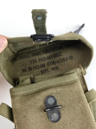 U.S.Army Model 1956 small arms ammunition pouch, dated 1959, unused