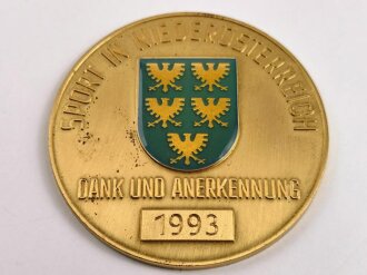 Österreich, nicht tragbare Plakette " Sport in Niederösterreich" Staatsmeister 1992. Durchmesser 60mm