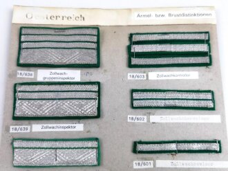 Österreich, Sammlung Effekten zum Thema Zoll, alle auf Karton aufgetackert