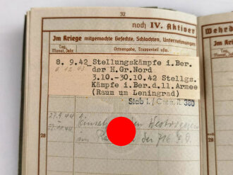 Wehrpaß Heer, ausgestellt 29.5.1941 bei Infanterie Nachrichten E/ Kompanie 35 Heilbronn