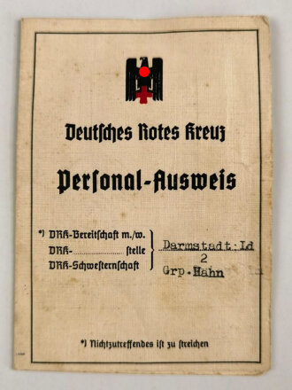 Deutsches Rotes Kreuz, Personal Ausweis einer...