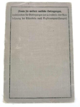 Wehrmacht - Führerschein eines Angehörigen Feldpostnummer 42476, ausgestellt bei Infanterie Panzerjäger Ersatz Kompanie Darmstadt 1942