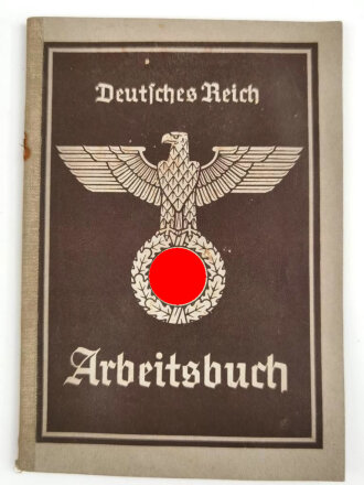 Arbeitsbuch für eines Prokurist bei einer Versicherung in Reichenberg, datiert 1942