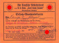 Die Deutsche Arbeitsfront, Gau Sachsen, Ersatz-Ausweiskarte für einen Beschäftigten der Firma Hetzer & Walther Leipzig-Wahren, datiert 1935