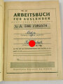 Arbeitsbuch für Ausländer einer Frau ungeklärter Herkunft ( Ostarbeiterin ) die als Postarbeiterin beim Lager ausländischer Arbeiter der Deutschen Reichspost Wien arbeitete, datiert 1944