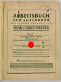 Arbeitsbuch für Ausländer eines Mannes aus Frankreich der als Postfacharbeiter bei der Deutschen Reichspost Wien arbeitete, datiert 1943