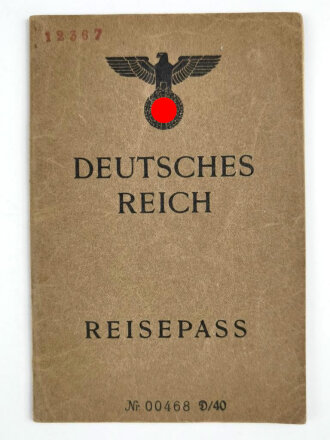 Deutsches Reich, Reisepass eines Mannes aus Gansbach, datiert 1943