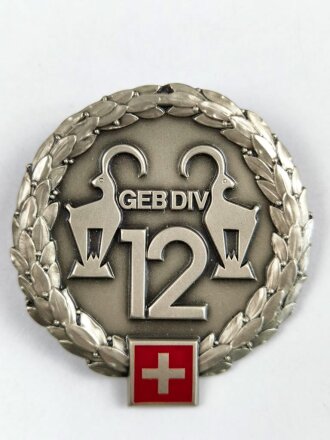 Schweiz, Barettabzeichen " Gebirgsdivision 12 "