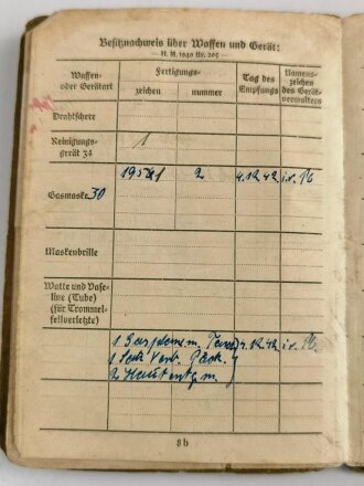 Soldbuch Heer, ausgestellt  21.10.42 bei "Stm. Werf.Ers.Abt.3"