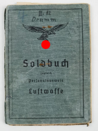 Soldbuch Luftwaffe, ausgestellt am 25.September 1940 bei 3. Fallschirm Jäger Erg. Btl. der Flieger Division 7