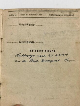 Soldbuch Heer, ausgestellt  27.März 1944 bei Landesschützen Ers, Batl. 2 Stettin