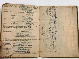 Soldbuch Heer, ausgestellt  27.März 1944 bei Landesschützen Ers, Batl. 2 Stettin