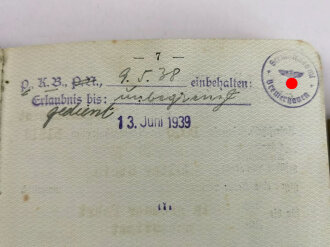 Reichsmarine Militärpaß, ausgestellt 1.März 1934 bei 2.Kompanie Marineartillerieabteilung