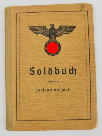 Soldbuch Heer, ausgestellt  31.Mai 1944 bei "Stammbattr. le. Art.Ers. u. Ausb. Abt. ( mot) 75