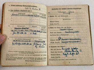 Soldbuch Heer, ausgestellt  31.Mai 1944 bei "Stammbattr. le. Art.Ers. u. Ausb. Abt. ( mot) 75