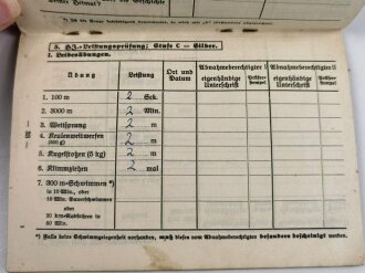 Hitler Jugend Leistungsbuch  eines Jungen aus Pforzheim, eingetreten 20.4.44. Wenige Einträge