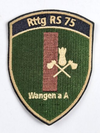 Schweiz, Ärmelabzeichen der Schweizer Armee " Rttg RS 75 / Wangen a.A "