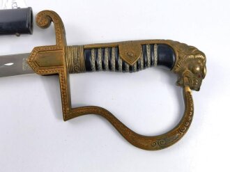 Heer, Säbel für Offiziere, Hersteller Eickhorn Solingen, Modell 1734 "Zieten". saubere Klinge, Scheide original lackiert, Vergoldung grösstenteils vergangen