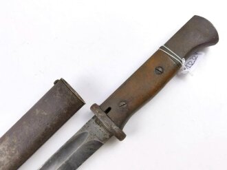 Seitengewehr M84/98 für K98 der Wehrmacht. Nummerngleiches Stück von 43asw, ungereinigt