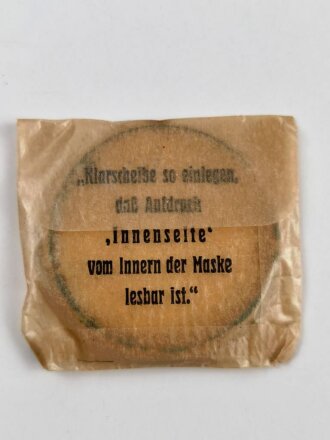 Satz Klarscheiben für die Gasmaske der Wehrmacht, datiert 1939