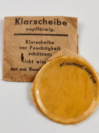 Satz Klarscheiben " napfförmig" für die Gasmaske der Wehrmacht, datiert 1944