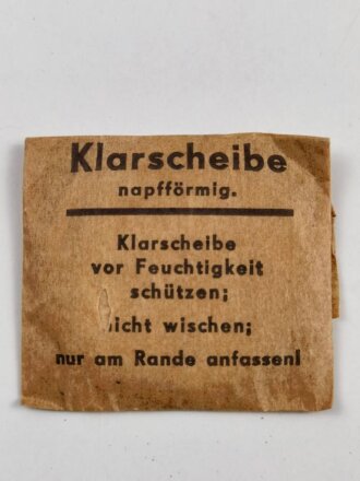 Satz Klarscheiben " napfförmig" für die Gasmaske der Wehrmacht, datiert 1944