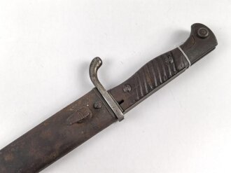 1.Weltkrieg, Seitengewehr Modell 98/05  mit ausgeschliffener Säge. Hersteller Adler Werke  Bielefeld. Gereinigtes Stück