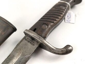 1.Weltkrieg, Seitengewehr Modell 98/05  mit ausgeschliffener Säge. Hersteller Adler Werke  Bielefeld. Gereinigtes Stück