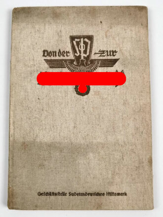 "Von der SDP ( Sudetendeutsche Partei ) zur NSDAP", datiert 1939, ca. DIN A4 mit Widmung