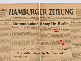 Hamburger Zeitung, Nr 99 vom 20. April 1945,...