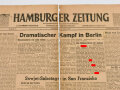 Hamburger Zeitung, Nr 99 vom 20. April 1945, "Dramatischer Kampf in Berlin" 1 Seite in 2 Hälften