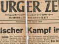 Hamburger Zeitung, Nr 99 vom 20. April 1945, "Dramatischer Kampf in Berlin" 1 Seite in 2 Hälften