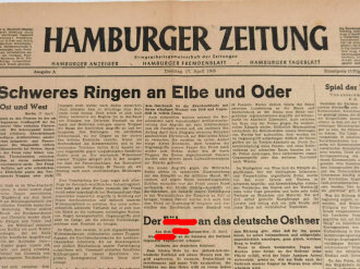 Hamburger Zeitung, Nr 89 vom 17. April 1945,...