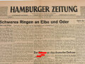 Hamburger Zeitung, Nr 89 vom 17. April 1945, "Schweres Ringen an Elbe und Oder" 1 Seite