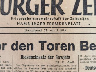 Hamburger Zeitung, Nr 93 vom 21. April 1945, "Die...
