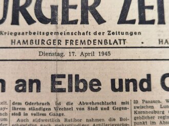 Hamburger Zeitung 2. Ausgabe, Nr 89 vom 17. April 1945,...