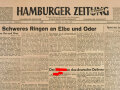 Hamburger Zeitung 2. Ausgabe, Nr 89 vom 17. April 1945, "Schweres Ringen an Elbe und Oder" 1 Seite