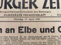 Hamburger Zeitung 2. Ausgabe, Nr 89 vom 17. April 1945, "Schweres Ringen an Elbe und Oder" 1 Seite