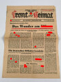 Front und Heimat Sonderausgabe, die deutsche Soldatenzeitung, "Das Wunder am Führer", 1 Blatt