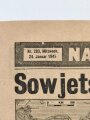 Alliiertes Flugblatt "Nachrichten für die Truppe - Sowjets an der Oder" gebraucht, Nr. 283, 24. Januar 1945