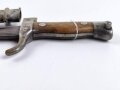 Frankreich, Seitengewehr Mousqueton Berthier Modell 1892, 2.Typ, mit Holzgriffschalen und gekürzter Parierstange