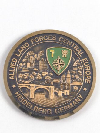 U.S. "Allied land Forces Central Europe Heidelberg Germany " Coin " Presented by the Commanding General for Excellence " to General Dr. Klaus Reinhardt. 40mm